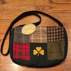 Brand New Handmade Patch Bag - Green and Multicolor Made In Ireland
